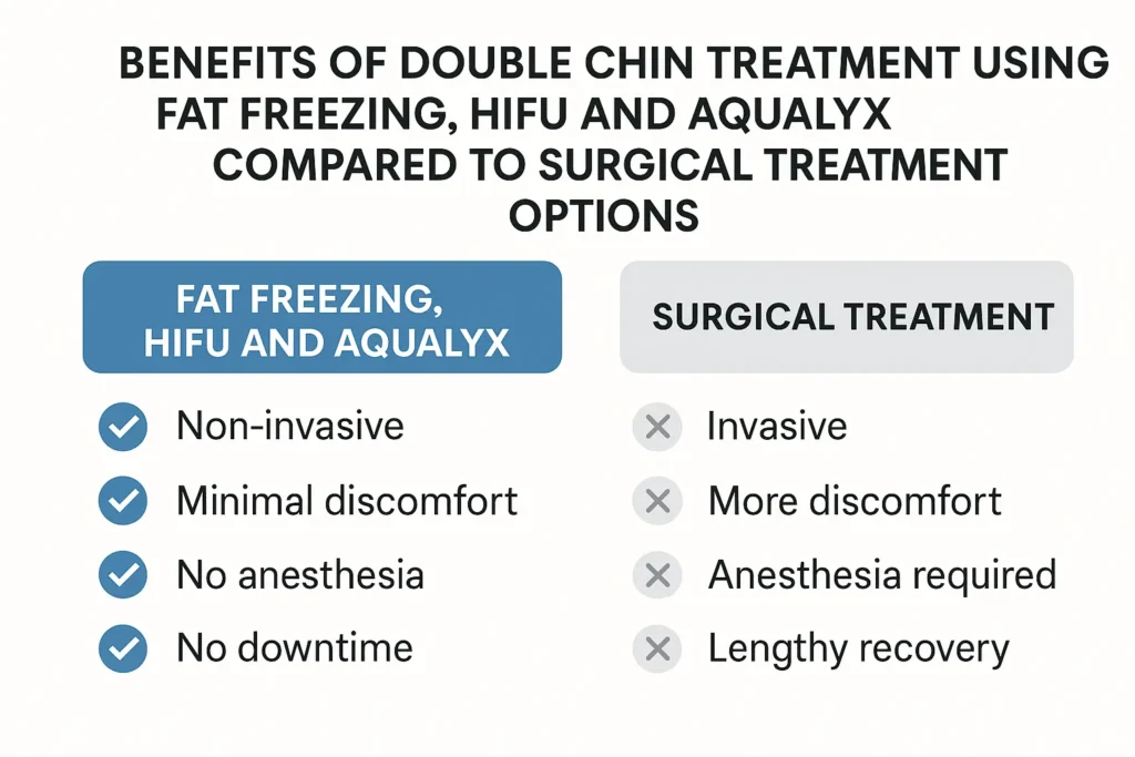 Graphic about the benefits of double chin treatment Barking and Dagenham - from LA LIPO