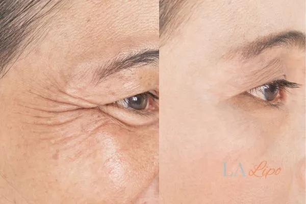 Before and after results of woman - HI-fu wrinkles reduction treatment Barking and Dagenham